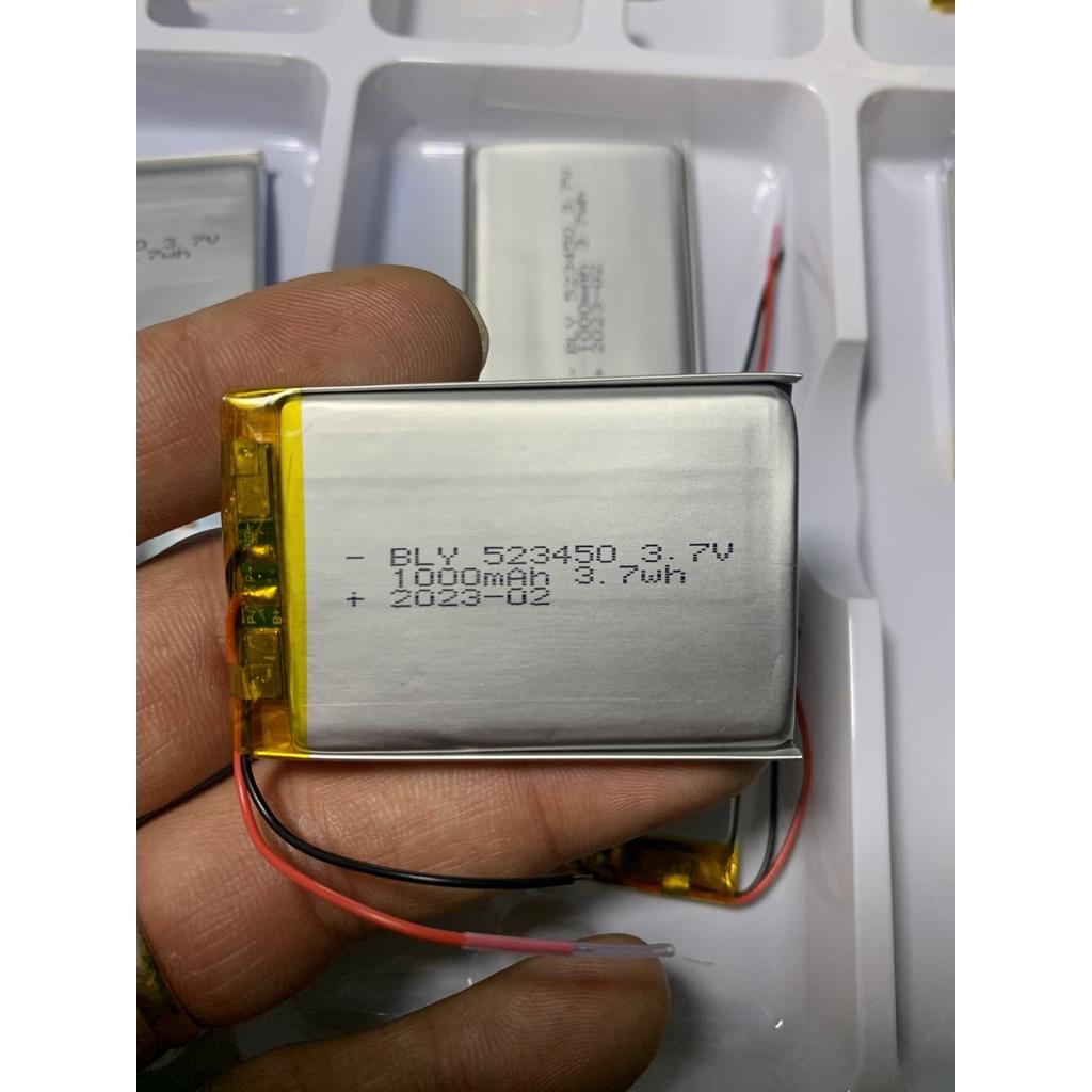 Pin Sạc Lithium Polymer 3.7V 1000mah 523450 Cho tai nghe,loa Mp3 MP4 MP5 GPS PSP Bluetooth