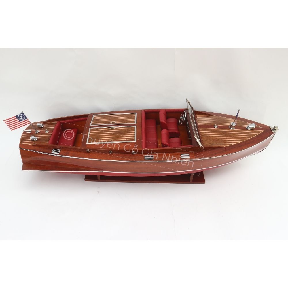 Mô Hình Thuyền Gỗ Phong Thủy Dạng Thuyền Đua Tốc Độ CHRIS CRAFT RUNABOUT Chính Hãng Hàng Xuất Khẩu Chất Lượng Cao