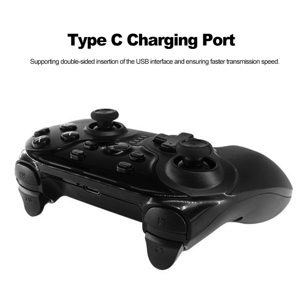 Wireless BT Gamepad Double Motor Vibration Pro Gaming Controller Joystick for Switch w/ Screenshot Function