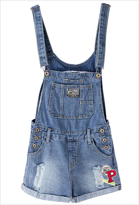 Quần Yếm Jean Nữ Wash Rách Thời Trang