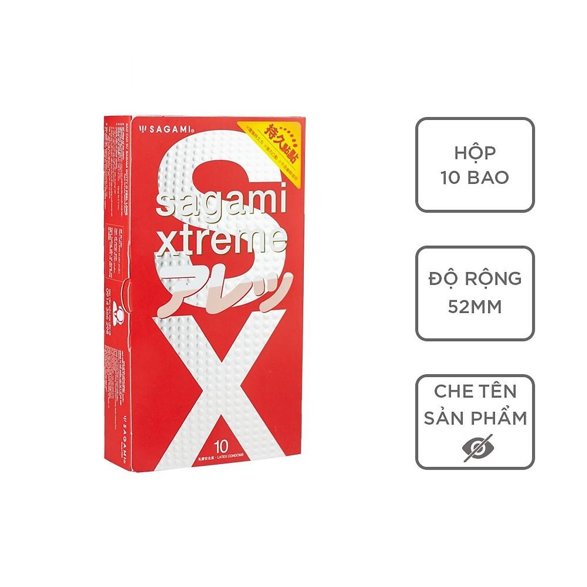 Bao Cao Su Sagami Feel Long - Có Gai Nhỏ - 10s - Che Tên Sản Phẩm