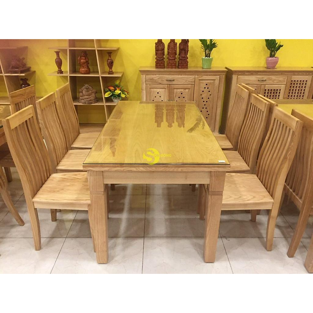 Bộ bàn ăn gỗ sồi chữ nhật tiêu chuẩn xuất khẩu