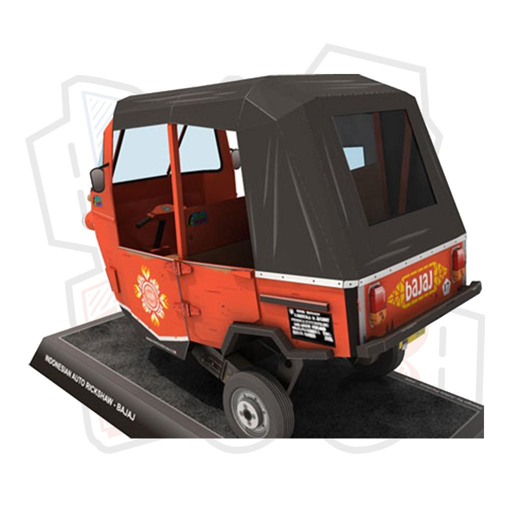 Mô hình giấy xe Bajaj Tuk Tuk Thái Lan