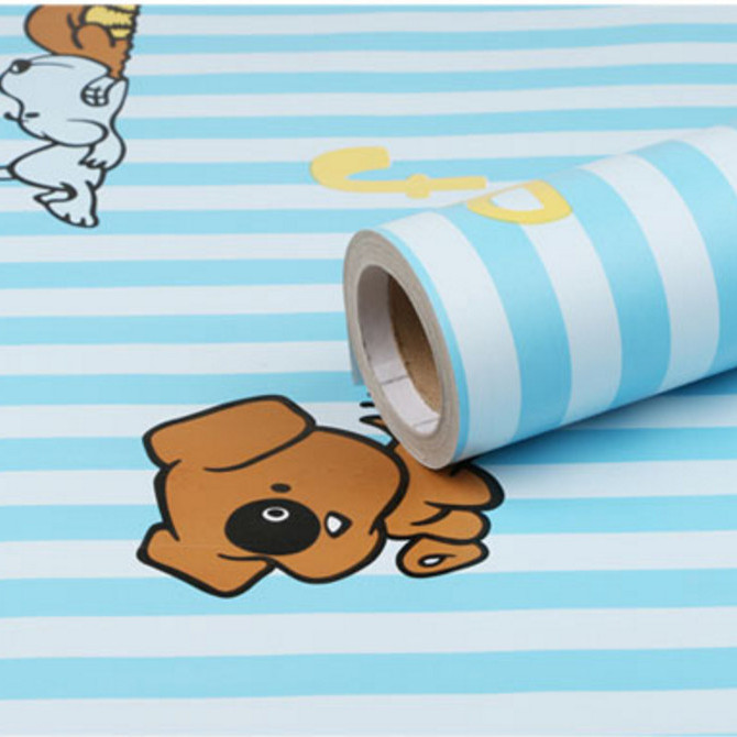 Cuộn 5m Decal Giấy Dán Tường Chó snoopy xanh dương