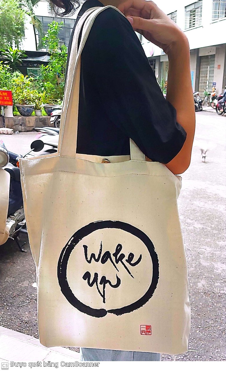 TÚI VẢI CANVAS THƯ PHÁP - WAKE UP