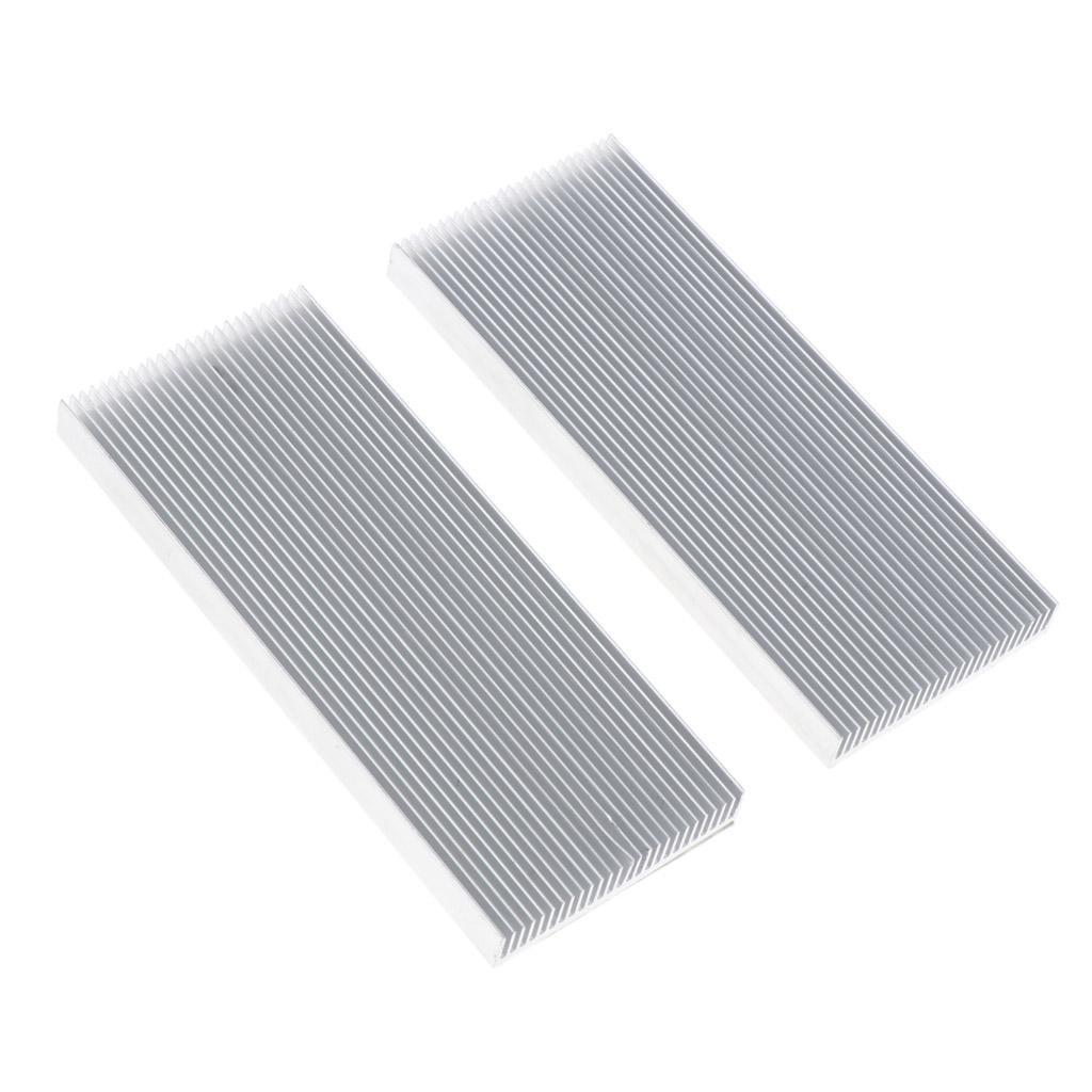 2x2Pcs Aluminum CPU Heat Sink Cooling Fin Cooler Fan Radiator Kit 100x41x8mm