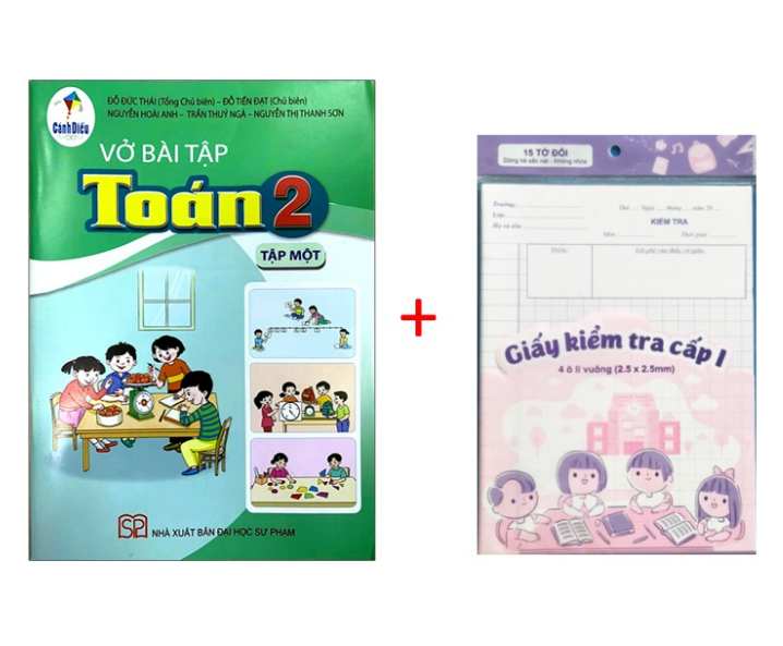 Sách - Vở bài tập toán 2 - tập 1  + tập giấy kiểm tra cấp 1