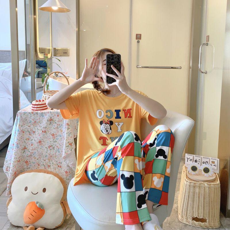 Đồ Bộ Nữ Mặc Nhà Mùa Hè Đồ Bộ Thun Tay Ngắn