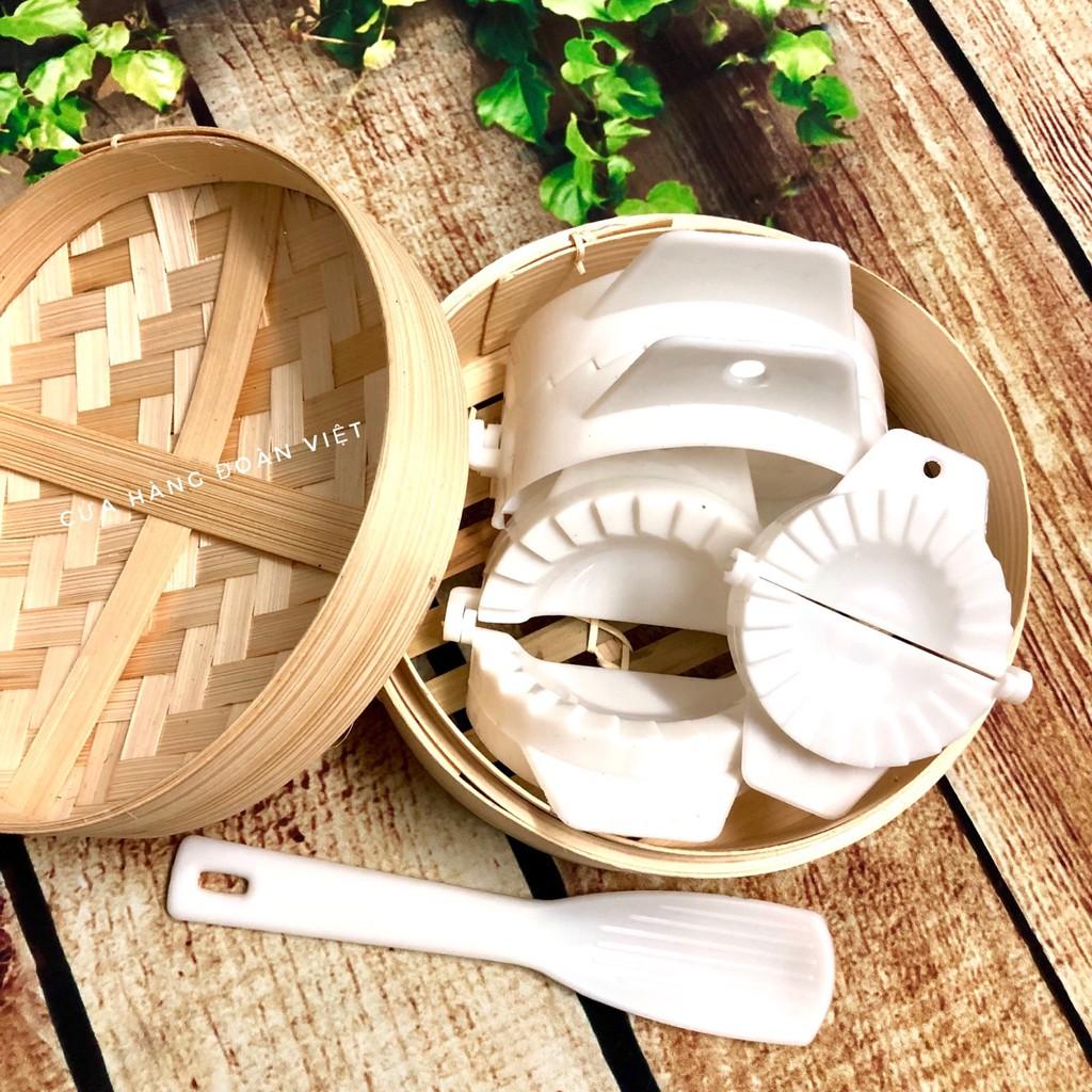 Khuôn Há Cảo Sủi Cảo - Combo 3 Khuôn + Xửng Tre