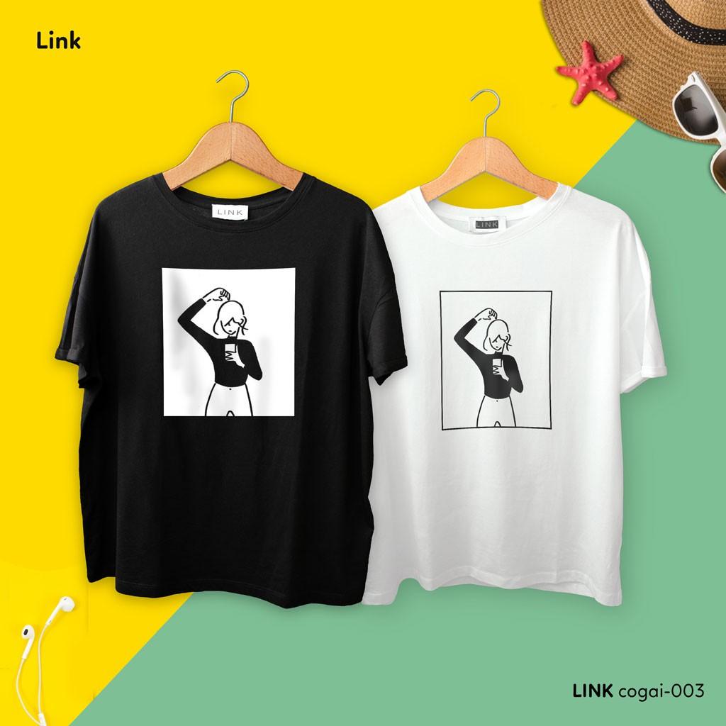 Áo thun form rộng HÌNH CÔ GÁI Unisex