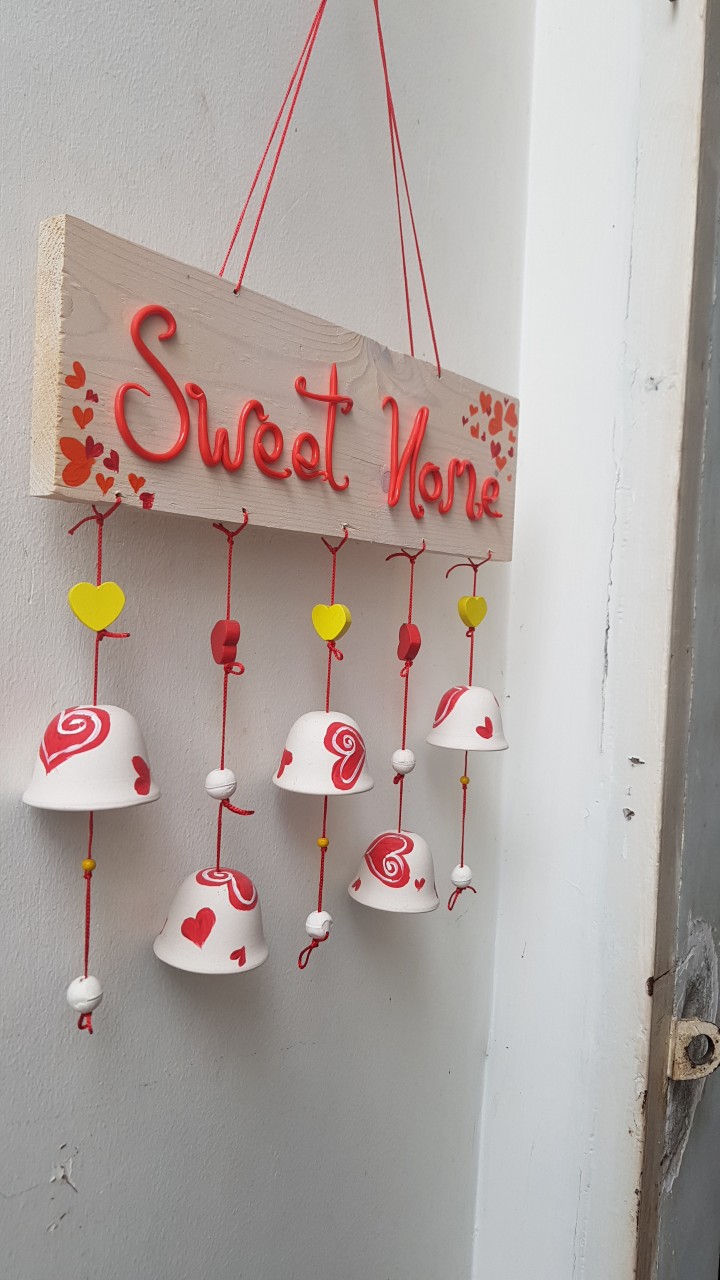 Bảng chuông Sweet Home, bảng trang trí, bảng gỗ handmade độc đáo, phụ kiện trang trí nhà cửa, món quà ý nghĩa dành tặng bạn bè, người thân, giao từ HCM
