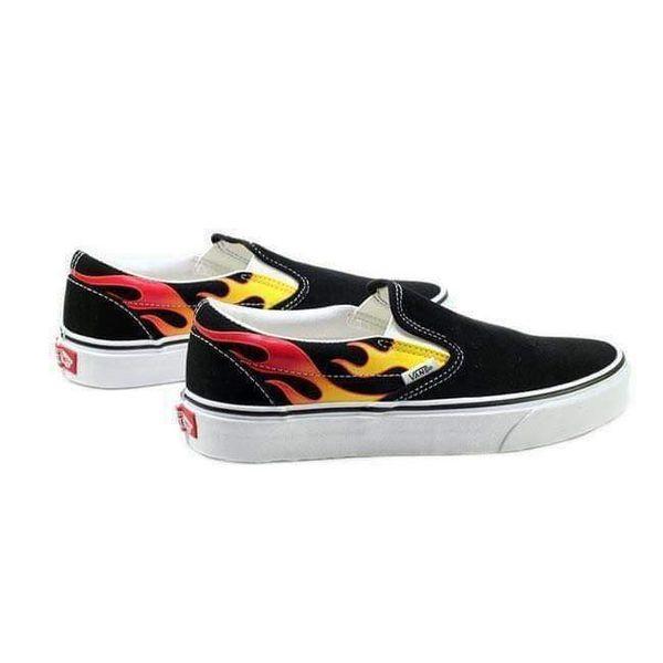 Giày sneakers nam nữ họa tiết lửa phá cách Vans UA Classic Slip-On Flame - VN0A38F7PHN