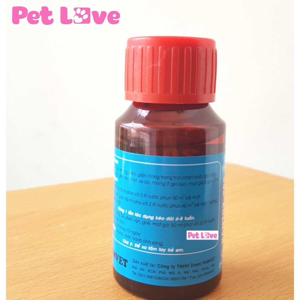 Hantox 200 diệt ve rận, bọ chét, ruồi, muỗi, kiến, gián