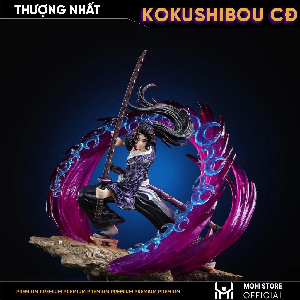 Mô Hình Thượng Nhất Kokushibou chiến đấu siêu ngầu - có led - cao 30cm - Full box - Kimetsu No Yaiba - Có Hộp Màu