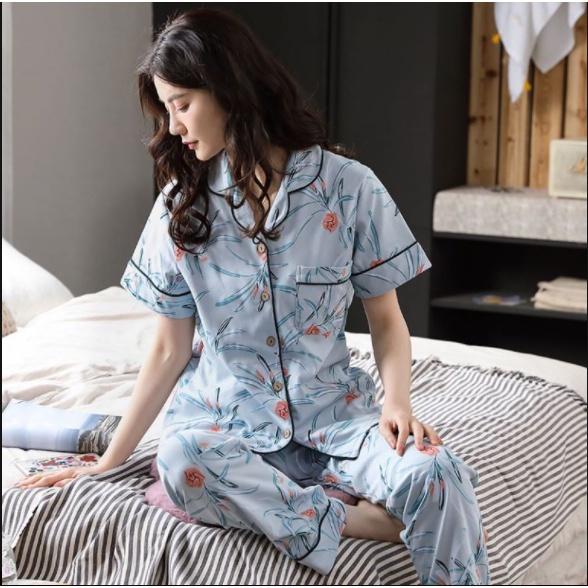 Đồ bộ mặc nhà - Pijama cộc tay vải cotton 100% mềm mại, thoáng mát