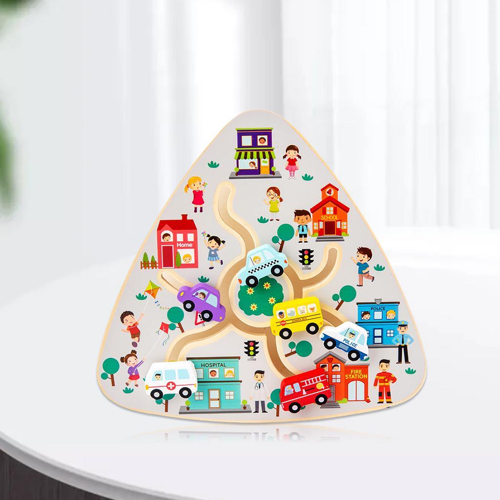 Kids Wooden Maze Game Math Recognition Travel Toy for Toddler