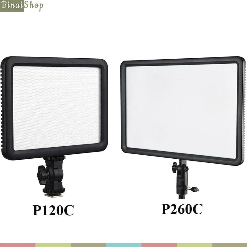 Đèn Led Godox P120C/ P260C - Đèn LED Siêu Mỏng Dành Cho Máy Ảnh Và Máy Quay, Nhiệt Độ Màu 3300K-5600K, Công Suất Tối Đa 30W - Hàng chính hãng