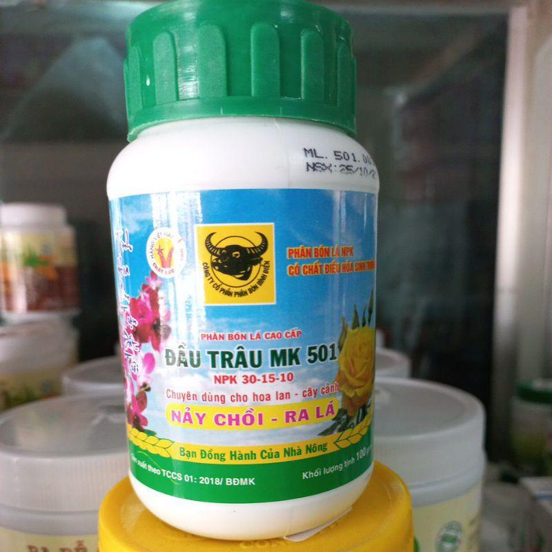 Phân bón lá cao cấp Đầu Trâu MK 501 NPK 30-15-10 100g