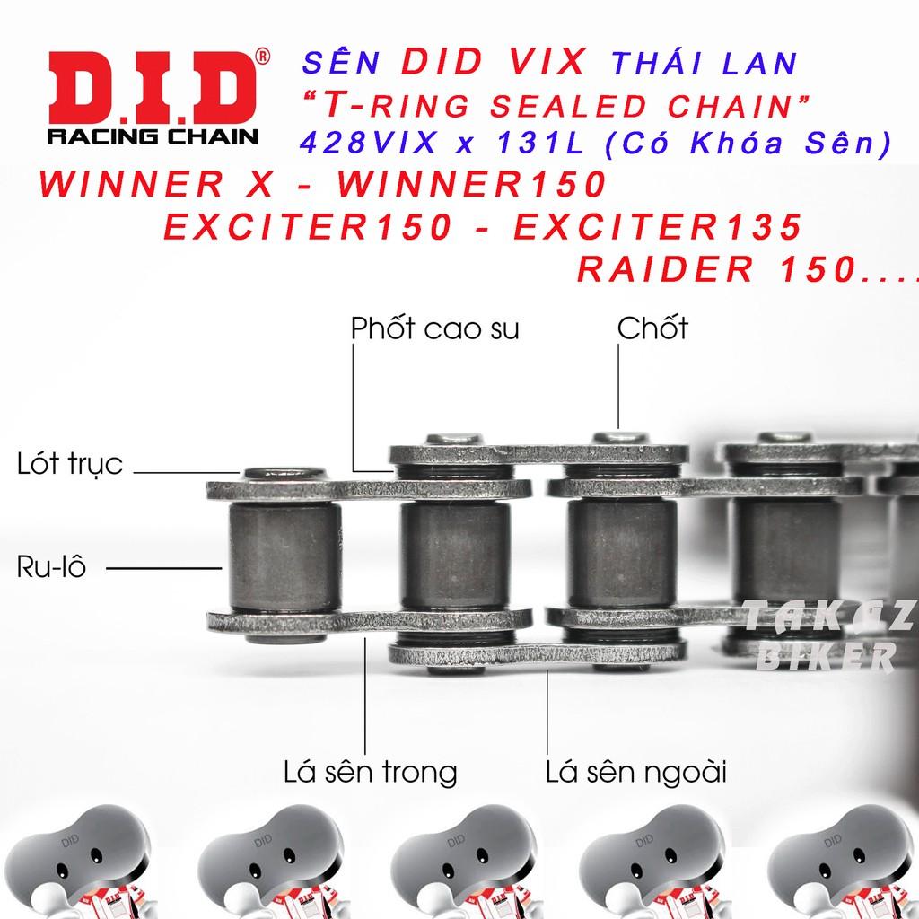 B3 Nhông Sên Dĩa 15T x 45T Recto xe Honda CBR 150 2018 Sên VIX Phốt Cao Su PKN