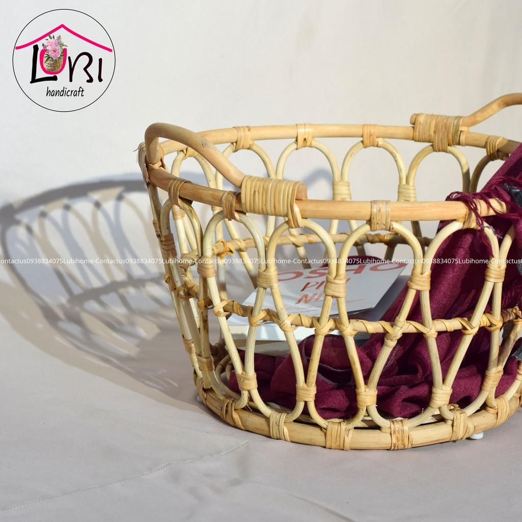 Sọt mây đựng đồ hình tròn bộ 3 côn đáy - sang trọng, tinh tế