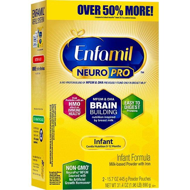 Sữa Bột Enfamil NeuroPro Infant Formula (Dành cho trẻ 0 - 12 tháng tuổi) (Hộp giấy BIB 890gr)