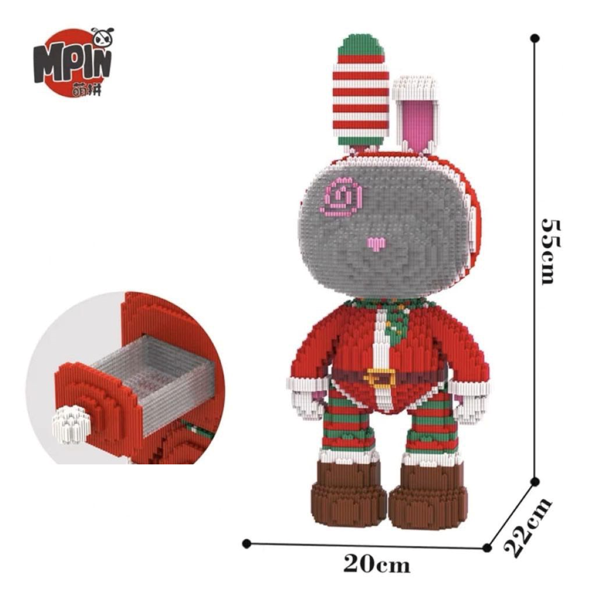 Mô hình lắp ráp Thỏ momo Noel 55cm