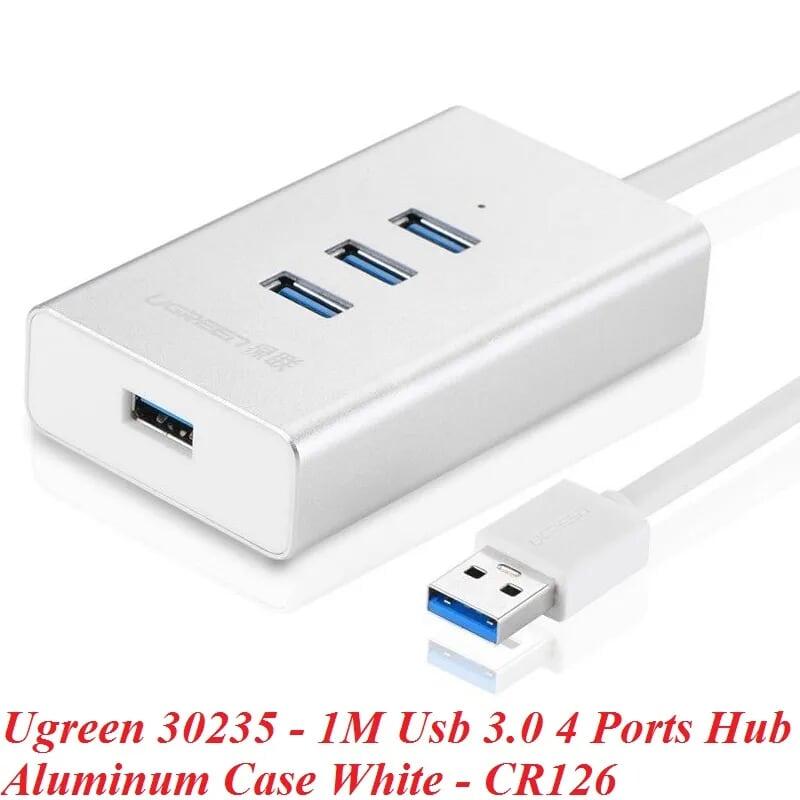 Ugreen UG30235CR126TK 1M Màu Trắng Bộ chia Hub USB 3.0 ra 4 cổng usb 3.0 cao cấp - HÀNG CHÍNH HÃNG