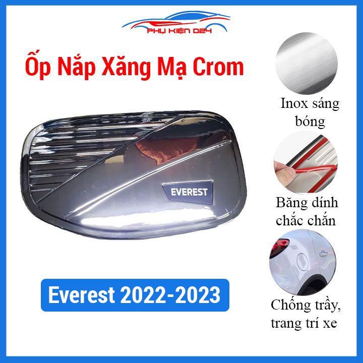 Ốp nắp bình xăng Everest 2022-2023 mạ crom bảo vệ chống trầy trang trí ô tô