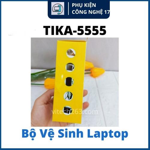 Bộ vệ sinh laptop LCD (4 dụng cụ)-Bộ vệ sinh 4 món Tika 555 Xịt Bụi Nước Lau Chổi Quét Khăn Lau