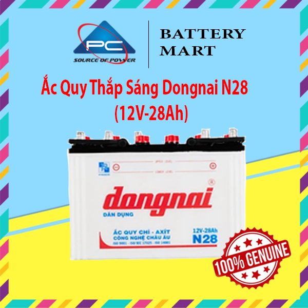 Bình Ắc Quy 12V-28Ah, Ắc Quy Thắp Sáng Dongnai N28