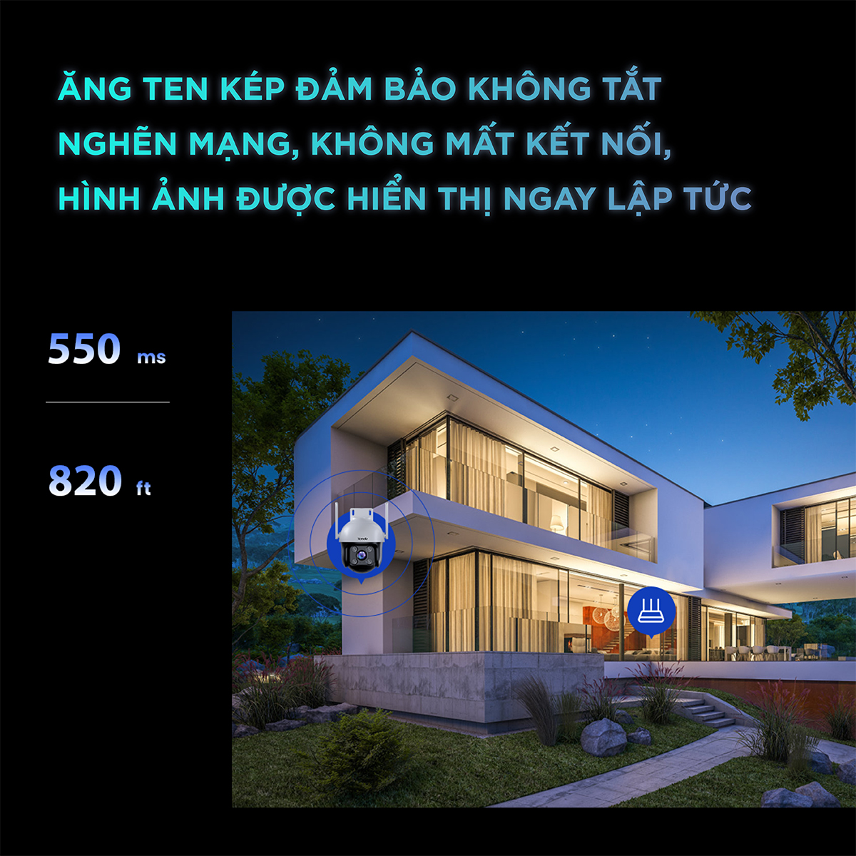 [Hàng hot ] Camera Wifi Ngoài Trời Xoay 360° Tenda CH3 Độ Phân Giải 1080P/2MP đàm thoại 2 chiều, ban đêm có màu - Hàng chính hãng