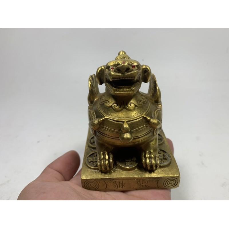 Tỳ Hưu Phong Thuỷ Bằng Đồng Nguyên Chất Để Két Sắt, Ban Thần Tài cao 9cm
