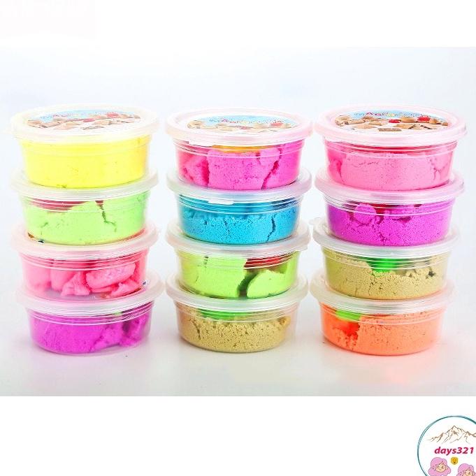 Hộp 12 hũ cát động lực nhiều màu cực đẹp kèm khuôn đồ chơi slam squishy