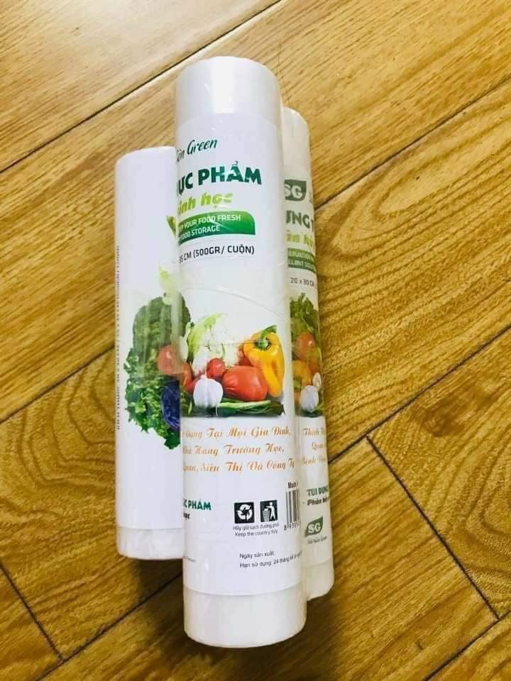 SET 3 CUỘN TÚI ĐỰNG THỰC PHẨM SG TỰ PHÂN HỦY, THÂN THIỆN VỚI MÔI TRƯỜNG