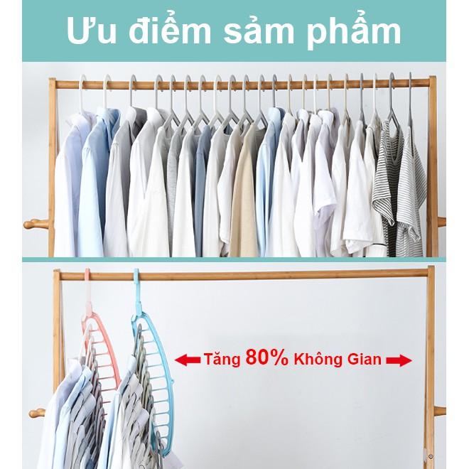 Móc Treo Quần Áo Đa Năng Cao Cấp Thông Minh 11 Lỗ Tiết Kiệm Diện Tích Đến 80%, Xoay 360 Độ Tiện Lợi