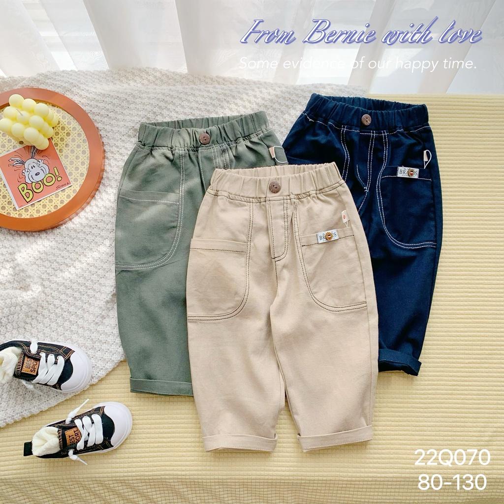 Dory House - Quần Dài Linen Bé Trai Trần Chỉ Nổi Phong Cách Hàn Quốc Size 7-22kg