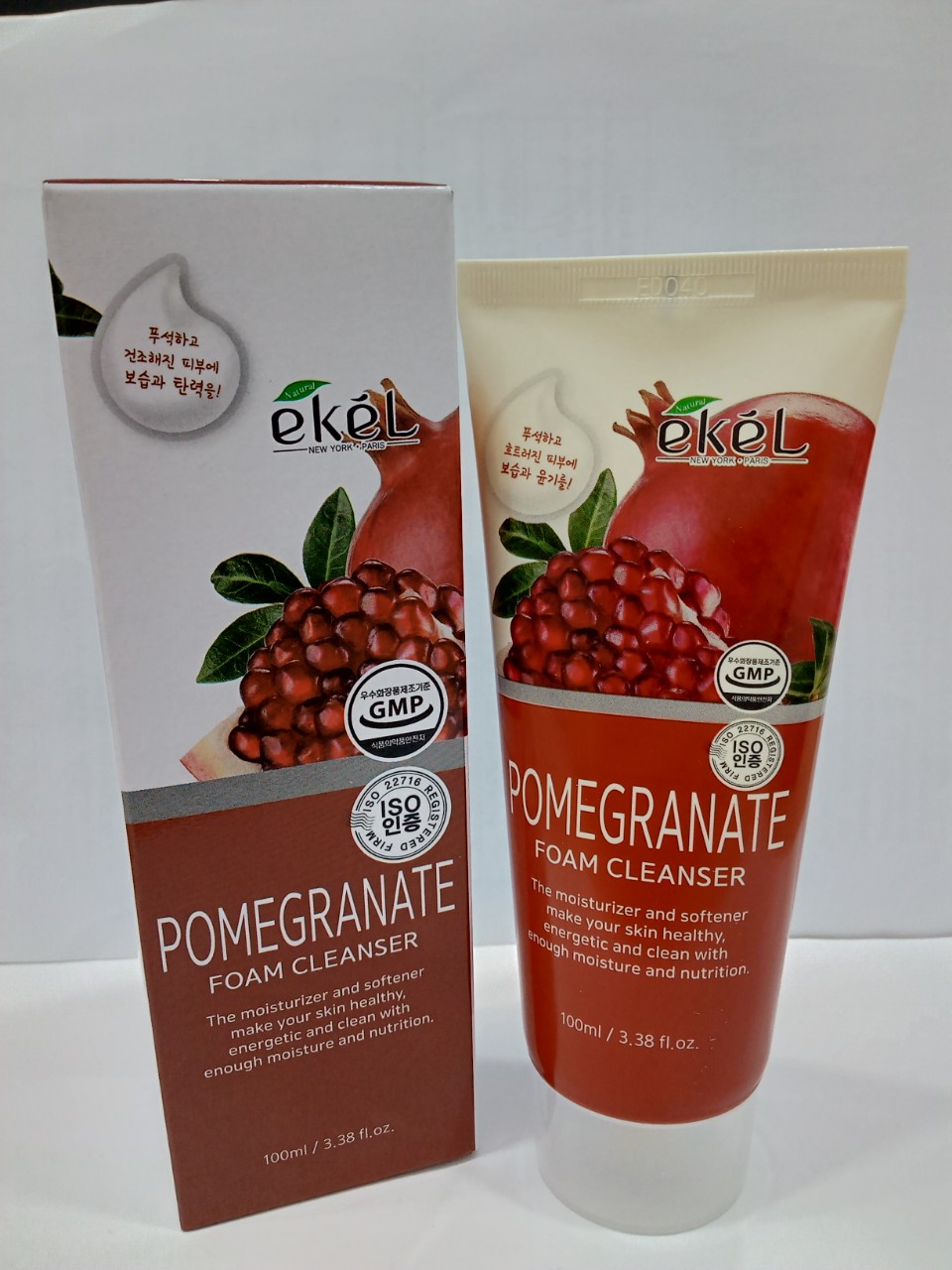 Sữa rửa mặt Lựu - Ekel Foam Cleanser Pomegranate 100ml (Tặng 2 mặt nạ Jant Blanc)