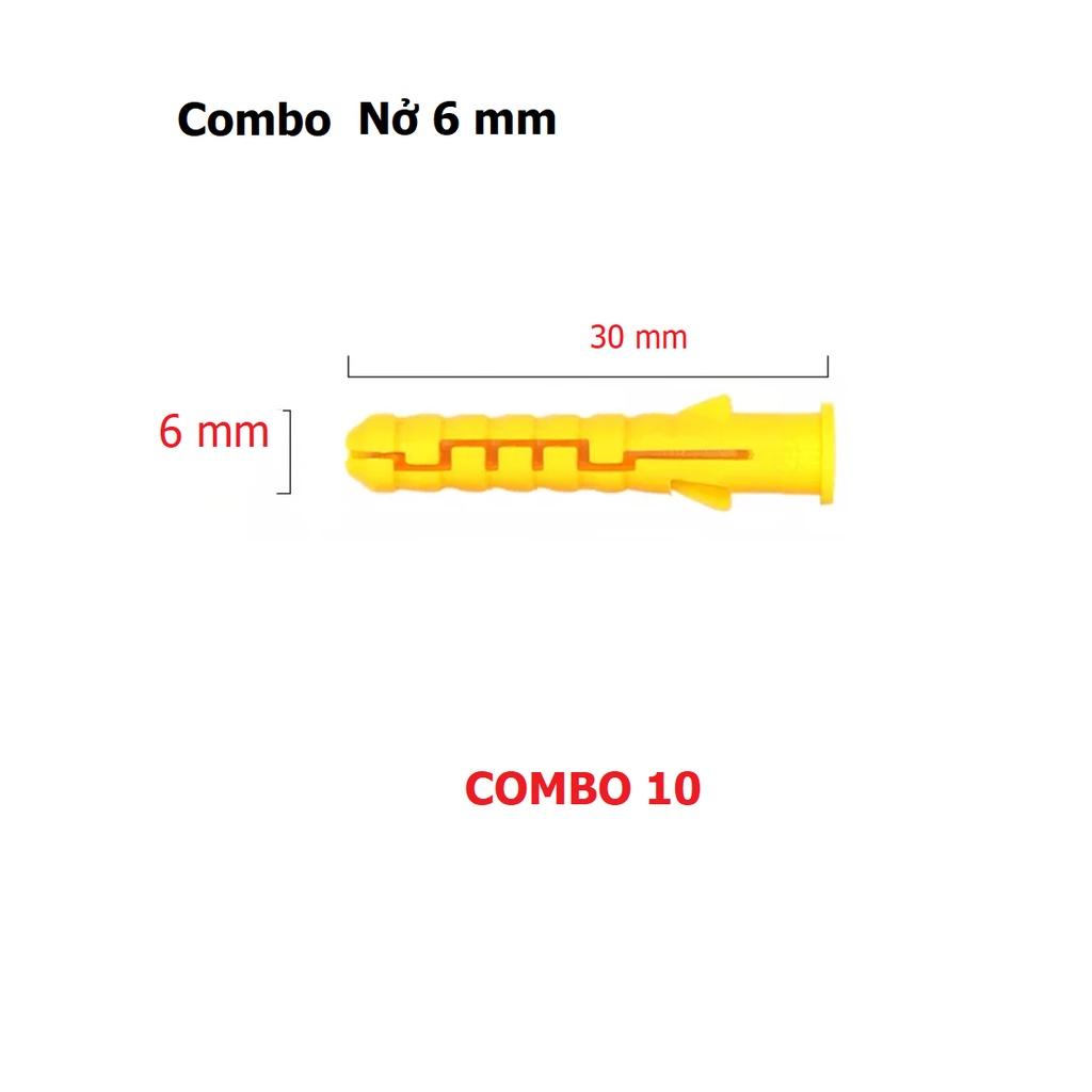 Set 10 Vít Inox 304 Kèm Nở Nhựa màu Vàng 6 - 8mm - Hàng Tốt, Vít Inox Nở Treo Tường Chắc Chắn, Chống Gỉ, Tiện Dụng Trong Gia Đình - TakyHome 5080