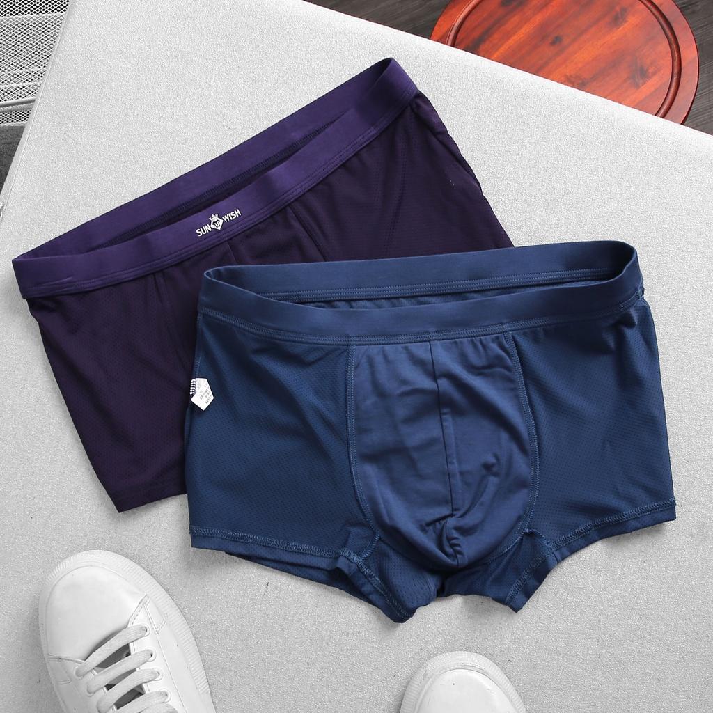 Quần sịp nam đùi thun lạnh cao cấp quần lót tam giác boxer thông hơi bigsize COMBO 3 CHIẾC xuất nhật sunwish