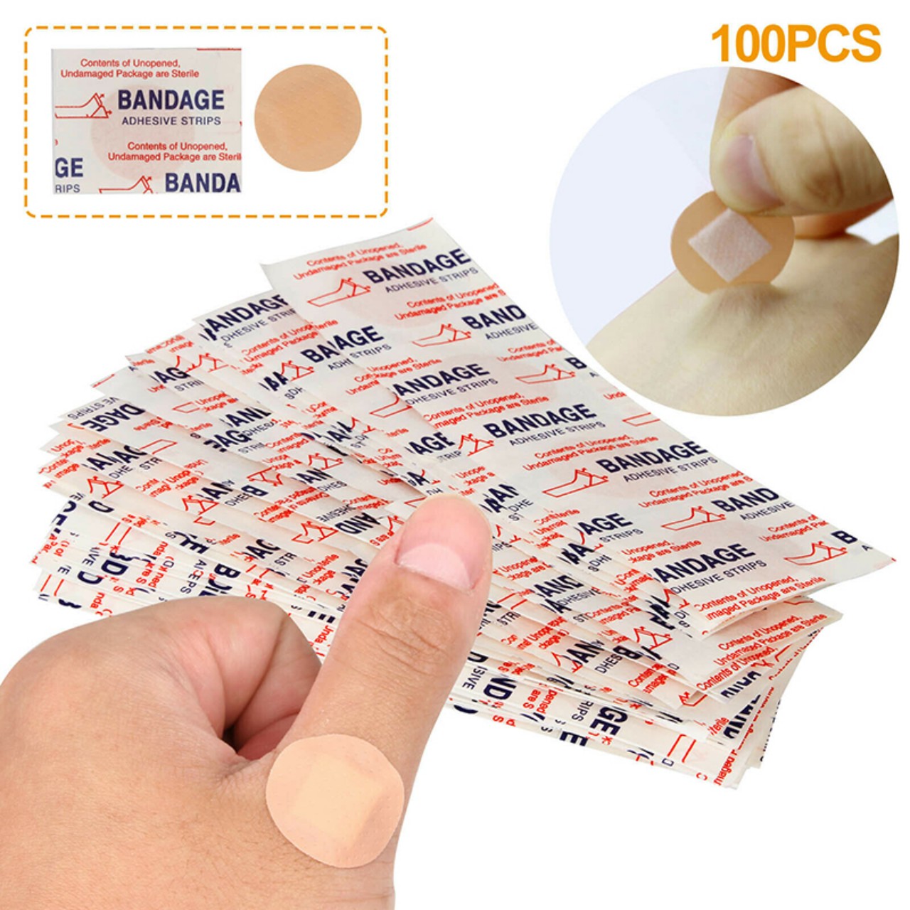 Set 100 miếng dán sau cấy chỉ bandage. Băng keo tròn dán mini đa năng tiện dụng