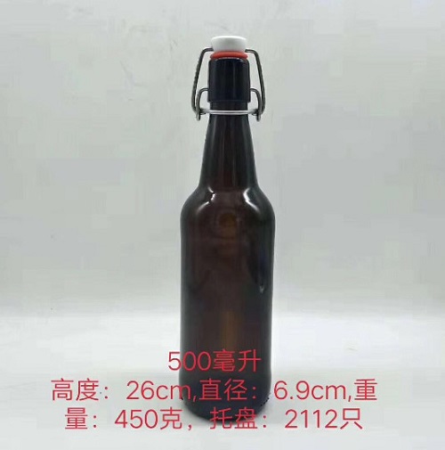 [500ml]Chai thuỷ tinh nắp gài nâu đen lên men F2 Kombucha, Kefir, bia, chống tia cực tím, ánh sáng