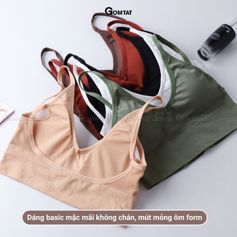 Áo Bra thun gân tâm tập gym, áo ngực khoét lưng chữ U kèm mút đệm mỏng - BRACHU-U-007
