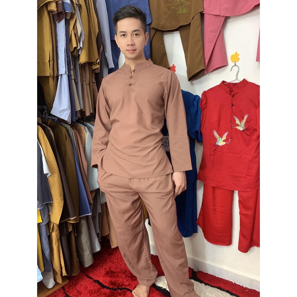 ĐỒ LAM ĐI CHÙA Combo 3 Nút Nam Dài Tay