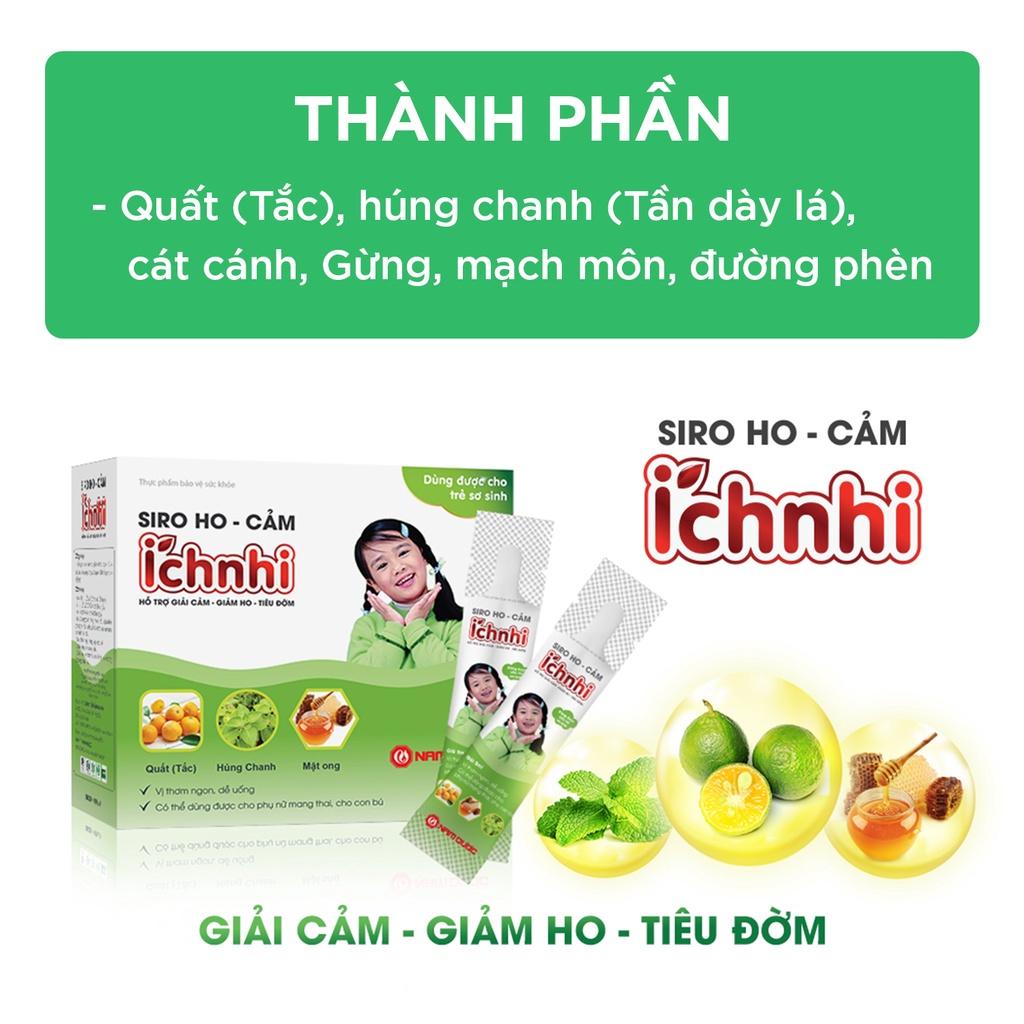 Siro ho cảm Ích Nhi hộp 30 gói x 5ml hỗ trợ giải cảm, hỗ trợ giảm ho, sổ mũi, hỗ trợ tiêu đờm,