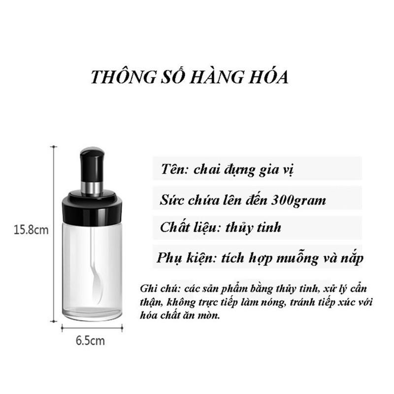 lọ đựng gia vị ADERO thủy tinh cao cấp kèm muỗng