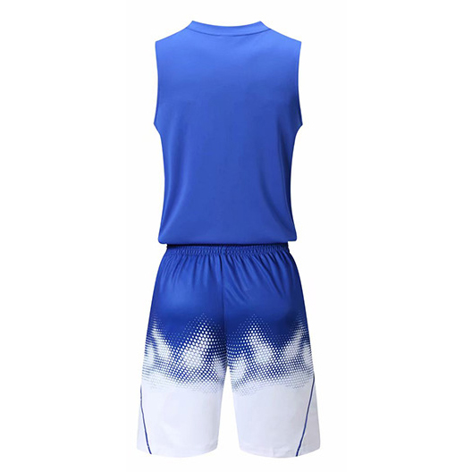 Bộ quần áo bóng rổ trơn Xanh Dương - Bộ quần áo bóng rổ để in áo đội- Quần áo bóng rổ không logo - Mẫu 2-2021