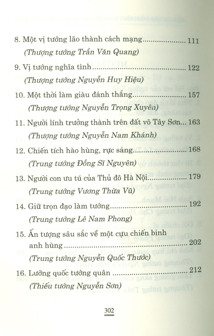 Những Tướng Lĩnh Tham Gia Hai Cuộc Kháng Chiến Chống Giặc Cứu Nước