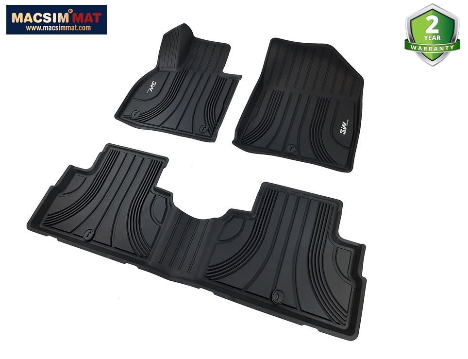 Hình ảnh Thảm lót sàn xe ô tô Hyundai Palisade Nhãn hiệu Macsim 3W chất liệu nhựa TPE đúc khuôn cao cấp - màu đen