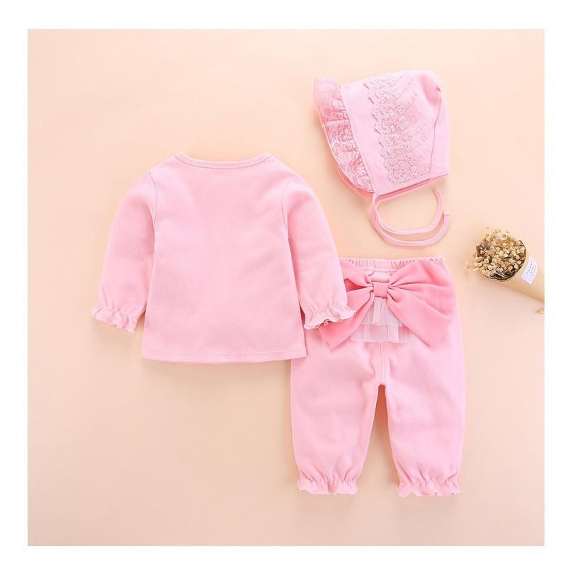 Bộ set 3 sơ sinh tiểu thư đầy tháng/thôi nôi bé gái 0-12m