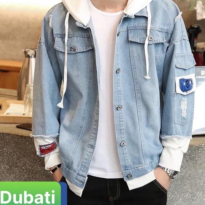 ÁO KHOÁC JEAN XANH NAM NỮ UNISEX CHẤT BÒ CÓ NÓN HOT TREND HÀN QUỐC - DUBATI FASHION